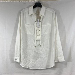 NWT Chico's White Women's Lace-Up Tunic, Sz. 1 - Picture 1 of 3