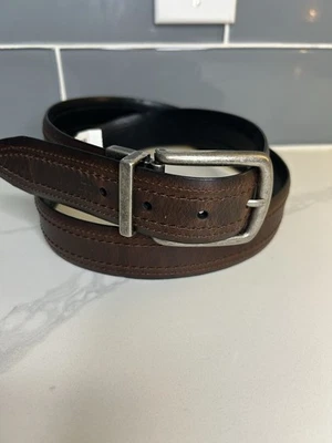 Cinturón de cuero reversible Columbia para hombre talla 42 negro/marrón con etiqueta Foto 1 de 4