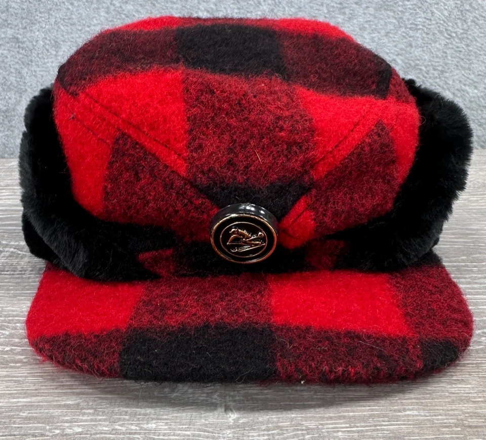 Винтажный 70-х шерсти изолированная шерсть фланель Buffalo клетку шляпа новый старый запас с ярлыками - Изображение 1 из 4