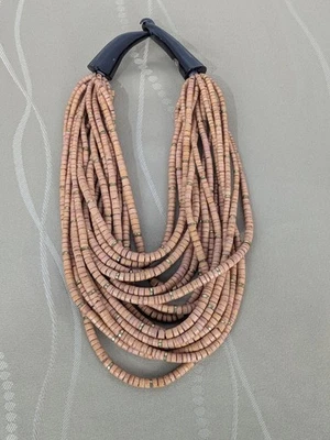 Ремесленник заявление кокосовая скорлупа латуни GERDA LYNGGAARD деньги 17 бусы ожерелье - Изображение 1 из 4