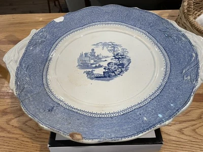Old Blue And White Platter CE & M Marino 17” Wide - Image 1 of 4