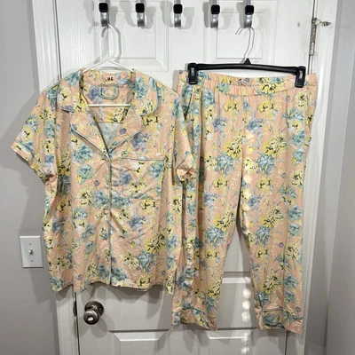 Soft Surroundings 2 Piece Pajama Set Women’s Size L Floral Cozy Sleepwear 2EE33 - Image 1 of 4