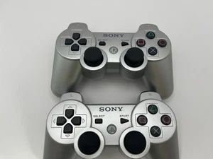 2x Sony PS3 DualShock 3 Wireless Controllers - Silver - Tested - Picture 1 of 6