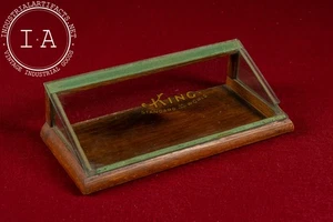Vetrina da banco vintage King Instruments rovere e vetro - Foto 1 di 7