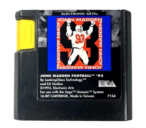 Cartucho retro John Madden Football 93 Sega Genesis Electronic Arts solo probado - Imagen 1 de 6