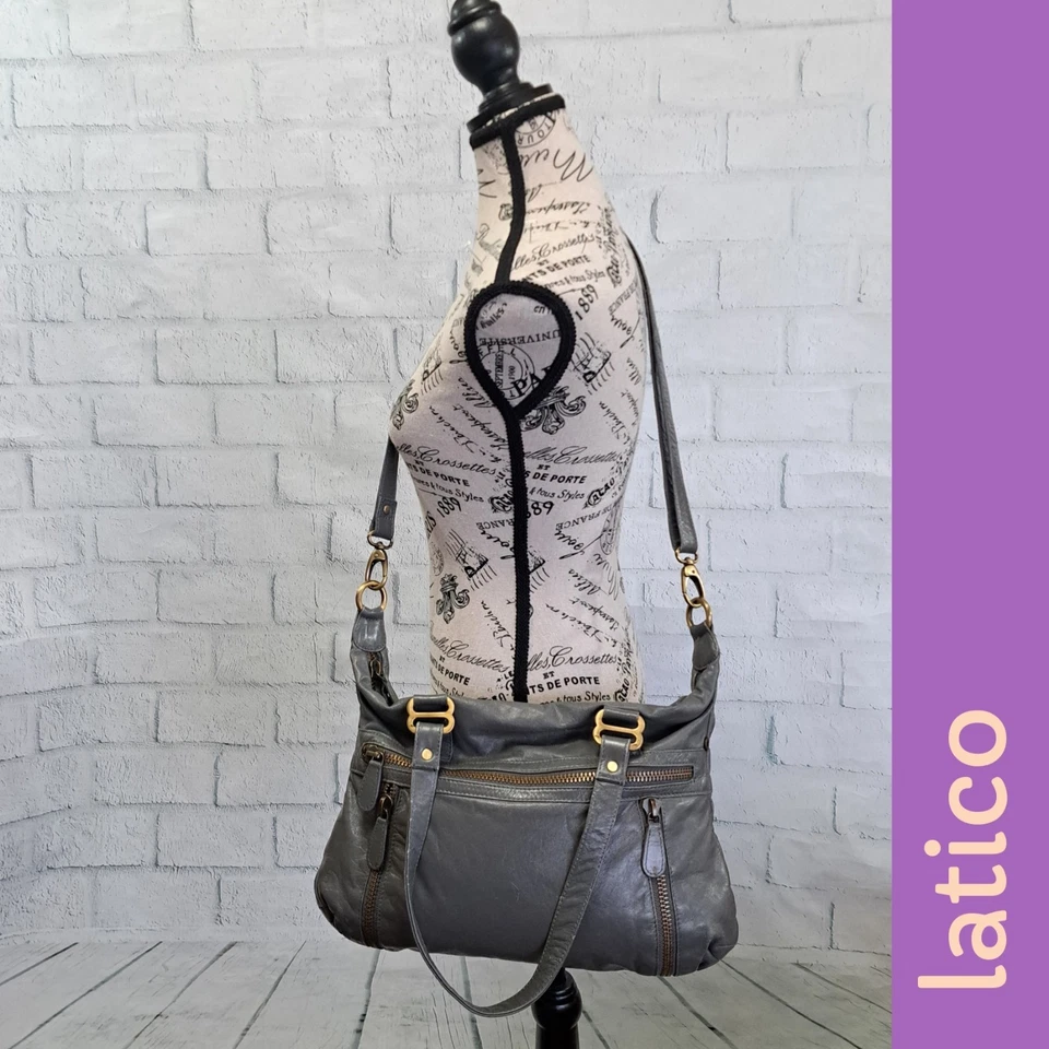 Bolso de cuero Lg gris Latico $350 Foto 1 de 4