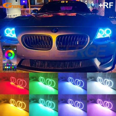 For BMW Z4 E85 E86 2003 - 2008 Multi Color RGB LED Angel Eyes Kit Bluetooth APP - Image 1 of 4