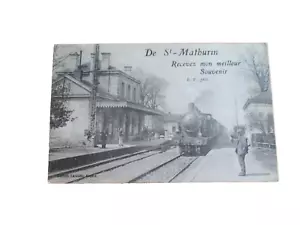 De St Mathburin France Train Station/ Depot Unposted Postcard VG condition - Picture 1 of 2