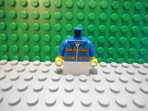 Lego Mini Figura 1 Chaqueta Azul Superior Torso Cuerpo Ciudad - Imagen 1 de 1
