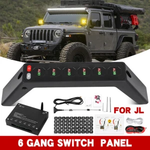 6 Gang Switch Panel Light Control Relay System For Jeep Wrangler JL Gladiator JT - Foto 1 di 11