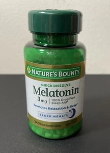 Nature’s Bounty Melatonin 3mg Drug Free Sleep Aids for Adult 240 Count EXP 09/25 - Picture 1 of 1