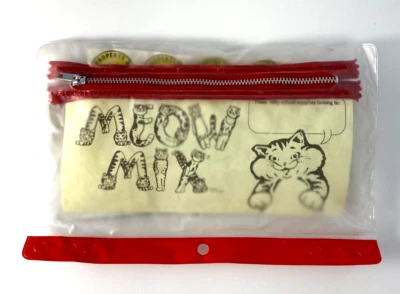Vintage 1983 Meow Mix Cat Food School Supplies in Zippered Pouch Complete Set! - Image 1 of 4