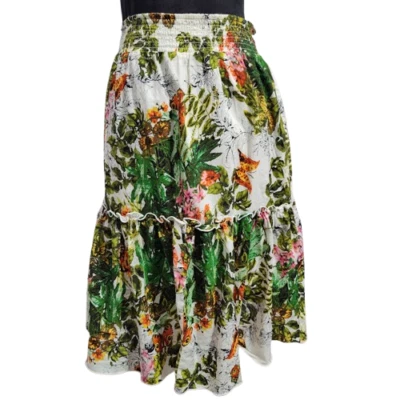 Sunny Leigh 100 % Cotton Monarch Butterfly Ruffle Skirt Size Small With Lining - Image 1 of 4