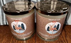 *Two(2)*B&BW/White Barn Single Wick CINNAMON CARAMEL SWIRL 8 Oz Ea. Candles - Picture 1 of 4