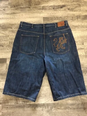 Pantalones Cortos Vaqueros De Colección Sean John Para Hombre 42 León Espada Bordado Bolsillo Bonitos Foto 1 de 4