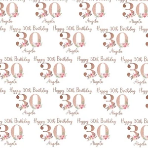 PERSONALISIERTES GESCHENKPAPIER ROSEGOLD GESCHENKPAPIER BRIEF ALTER GEBURTSTAGSGESCHENK  - Bild 1 von 4