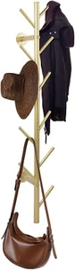 Gold Metall Baum Ast Wandgarderobe 39" mit 11 Haken freistehend - Bild 1 von 9
