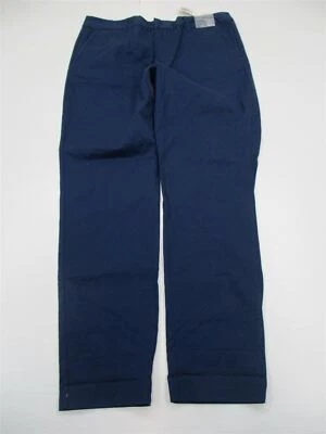 全新 FOREVER 21 裤子女式 27 码棉平前海军蓝卡其色 — 第 1/4 张图片