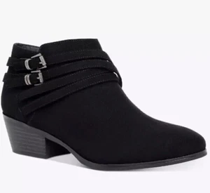 Style & Co. Women's Willoww Microfiber Block Heel Ankle Booties, Black, 6.5M - Picture 1 of 13