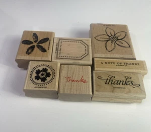 Stamp Up! Gemischte Holzstempel 7 Stück Danke Blume Floral - Bild 1 von 2