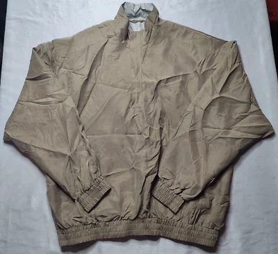 BOBBY CHAN мужчин большой желтовато-коричневый 100% шелк 1/2 молнии трансформируемый ветровка и жилет б/у в отличном состоянии - Изображение 1 из 4