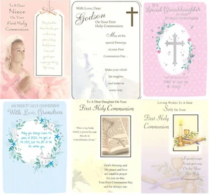 Communion Card For Relatives Daughter, Son Granddaughter, Niece Grandson ETC. - Picture 1 of 73