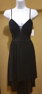 NWT $69 CITY TRIANGLES BLACK SOLID STRAP ASYMMETRICAL HEM DRESS SIZE: 5 - Picture 1 of 2