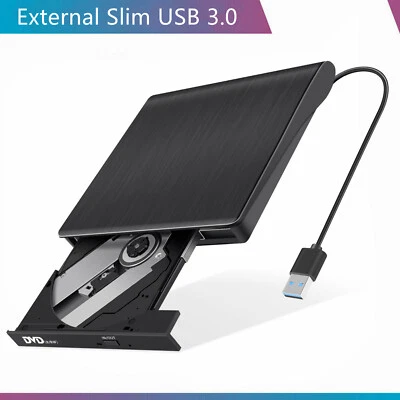 External USB 3.0 DVD RW CD Writer Drive Burner Reader Player For Laptop Dell HP - Image 1 of 4