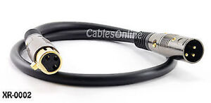 2ft Premium XLR Male to Female Microphone Audio Extension Cable - XR-0002