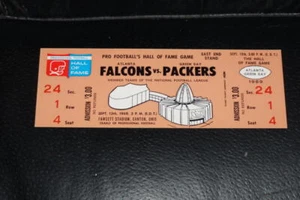 1969 PACKERS FALCONS NFL HALL OF FAME GAME FULL TICKET NOMELLINI STAUTNER NR MT - Picture 1 of 2