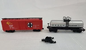 2- Model Power #3756 Chemikalientank Güterwagen Rio Grande & ATSF Box Car Spur N - Bild 1 von 8