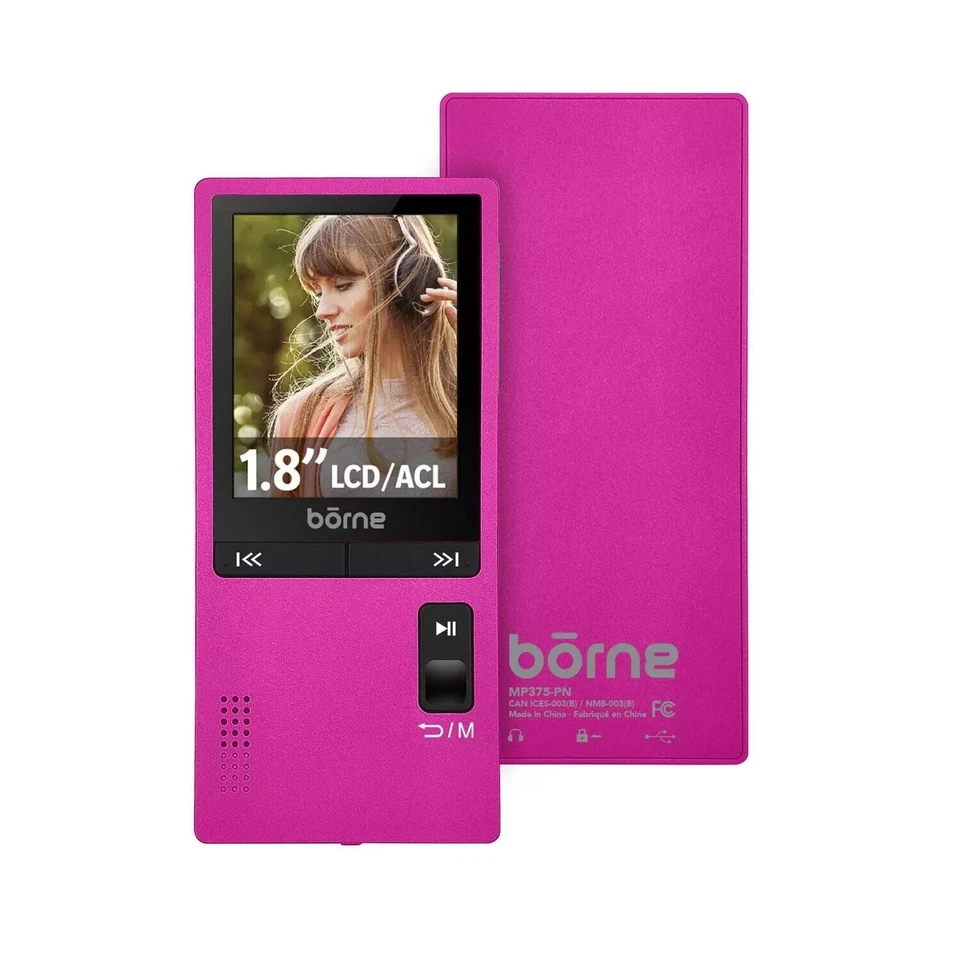 Borne Crossfade 8GB Video MP3 Player (MP375-8PN) - Pink - LN 