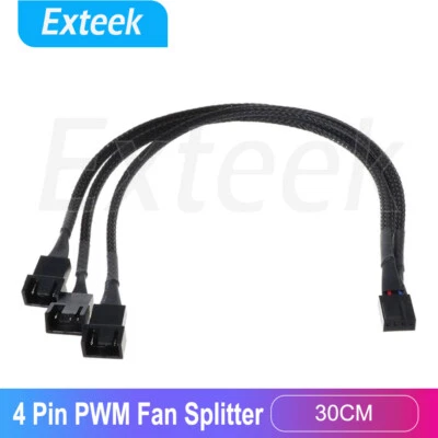 1 To 3 Way Splitter Sleeved 4-Pin PWM Connector Fan Extension Cable - image 1 of 4