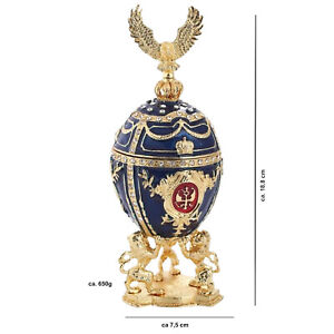 Aloccoco Vintage Faberge Replika Stil Ei – Schmuckkästchen – Bunt mit Strasss