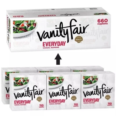 Vanity Fair Everyday Napkin, 2-Ply, 110-count, 6-pack Tissue Paper FREE SHIPPING - Image 1 of 3