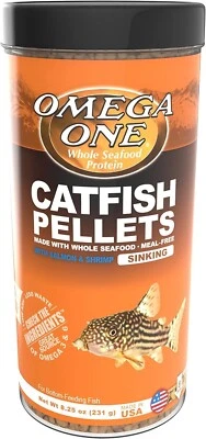 OMEGA ONE CATFISH SHRIMP SMALL SINKING PELLETS FISH FOOD 8.25 OZ - Image 1 of 3