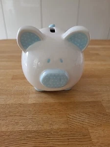 Baby Piggy Bank Money Box Blue - Picture 1 of 3