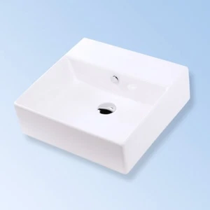 Fregadero de porcelana Lacava 5062A-03-001 Aquamedia montaje en pared o sobre encimera 3 orificios - Imagen 1 de 3