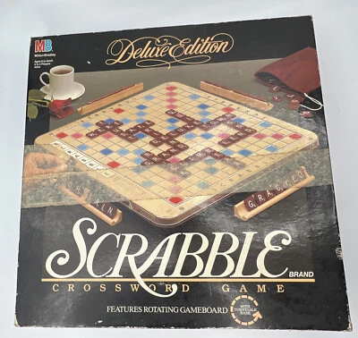 Vintage 1989 Scrabble Deluxe Edition Game Turntable Complete Tiles - Image 1 of 4
