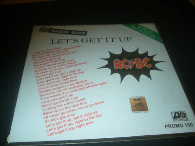 AC DC Let's Get It Up  rare 45 jukebox Italy special dj radiosleeve - Immagine 1 di 2