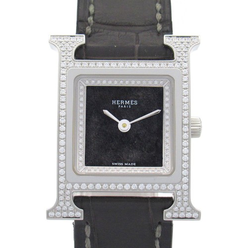HERMÈS Orologio HERMES H lunetta diamante orologio da polso HH4.230 quarzo inox S usato