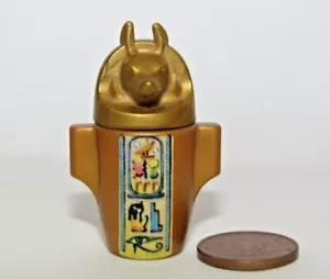 Playmobil Miniature Golden Egyptian Canopic Jar Duamutef w/ jackal head C22 - Picture 1 of 1