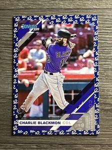 2019 Donruss #131 Charlie Blackmon ⚾️ Jackie 42 Tribute 19/42 Jersey Match