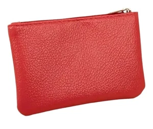 Schlüsseletui Rot PU Leder Reißverschluss Geldbeutel Portemonnaie ca. 8x12,5 cm - Bild 1 von 2