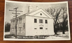 Postal RPPC Town Hall Center Sandwich New Hampshire NH - Imagen 1 de 2