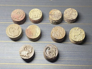 Antique Vintage SoapStone Trinket Box Engraved Chinese Zodiac Signs Ring Jewelry - Picture 1 of 24