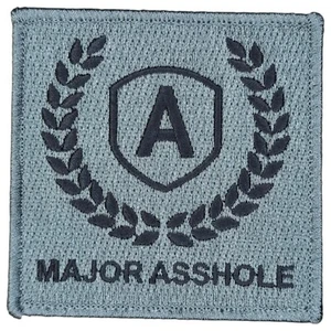 MAJOR ASS HOLE SYMBOL MILITARY RANK FUNNY TACTICAL ACU DARK HOOK MORALE PATCH - Picture 1 of 2