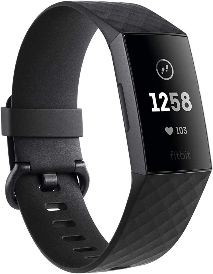 Fitbit Fb410gmbk Charge 3 Fitness Tracker Graphite/black