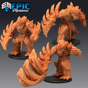 Lava Golem, Dungeons and Dragons Miniatures, D&D, Epic Miniatures, Fantasy, RPG - Picture 1 of 5
