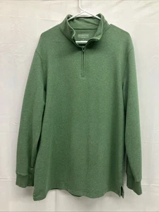 Pendleton grün Viertelreißverschluss Pullover Oberteil Baumwollmischung Langarm Herren Large - Bild 1 von 6
